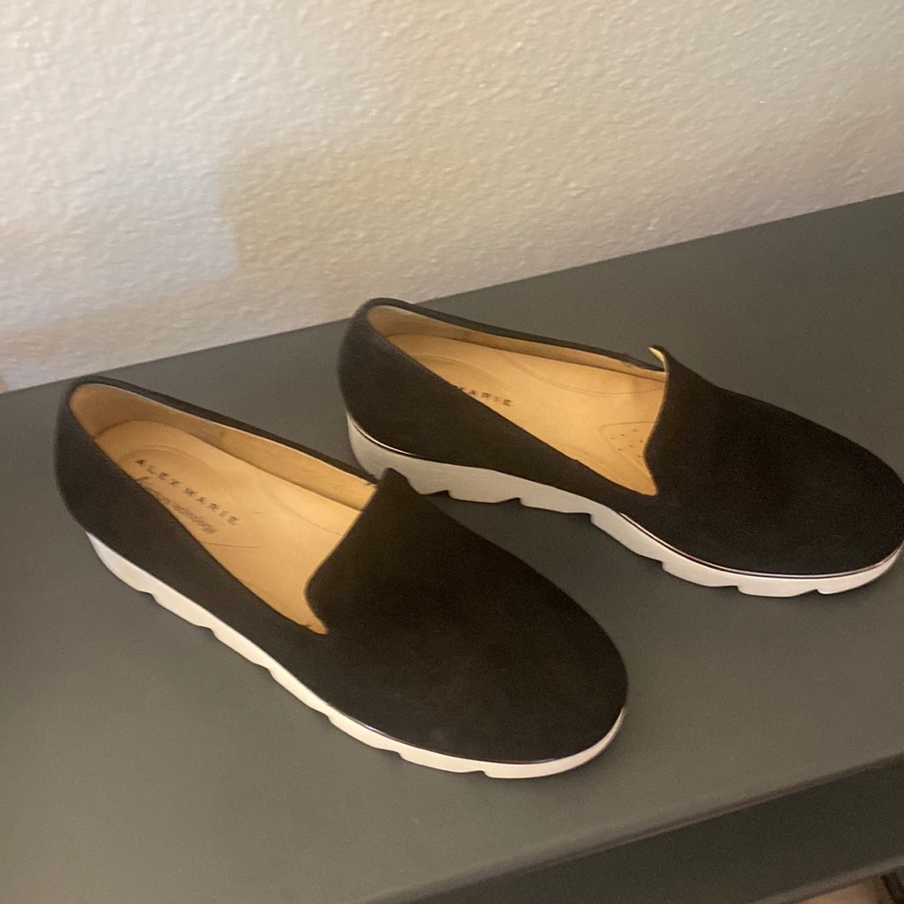 Alex Marie Black Suede Loafers NIB